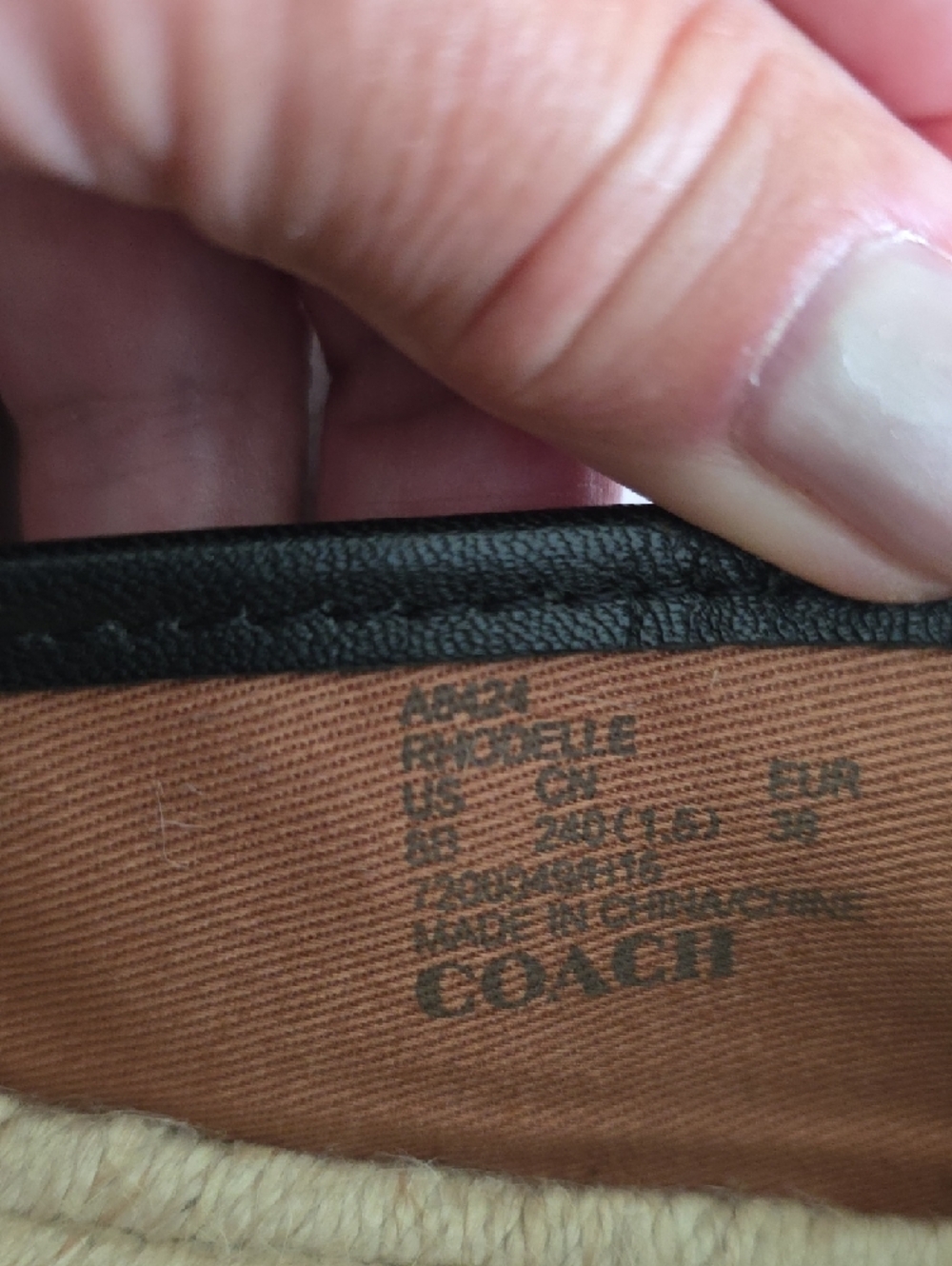Coach Black Leather Espadrille Flats - Picture 8 of 9